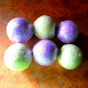 Set of Purple and Green Bath Bombs